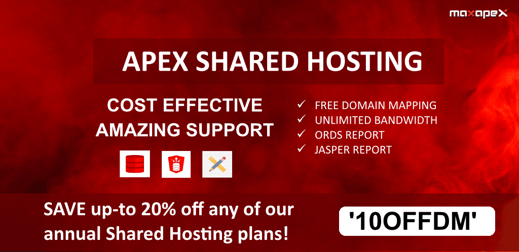 oracle apex shared hosting - application express