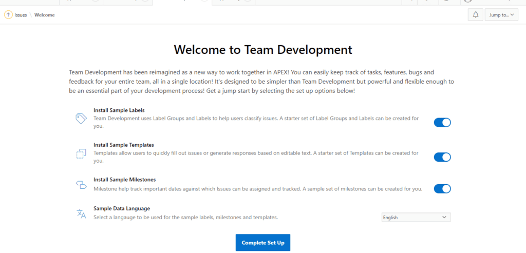 team development oracle