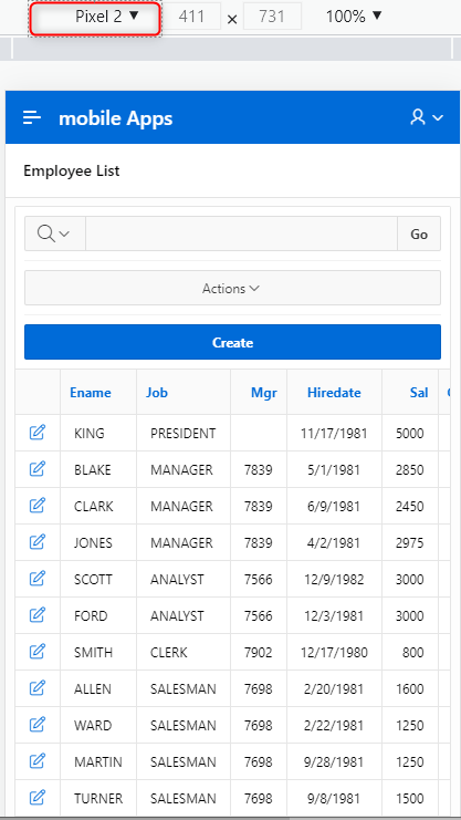 Oracle APEX mobile Apps