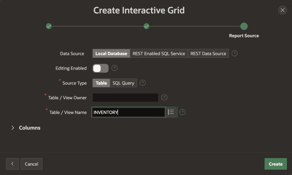 Inventory Application Development in Oracle APEX